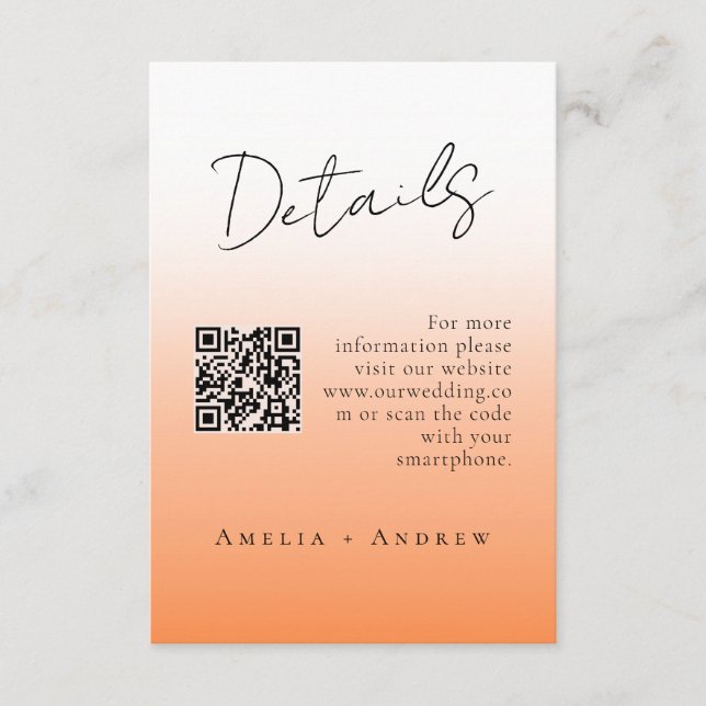 Minimalistic Elegant Script Wedding Enclosure Card (Front)