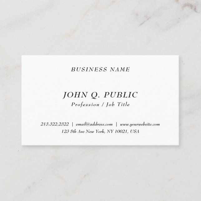 Minimalistic Elegant Simple Professional Template Business Card (Front)