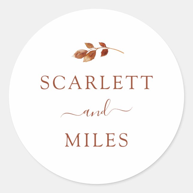 Minimalistic Fall Terracotta Leaf Envelope Seal (Front)