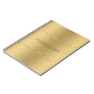 Minimalistic faux metallic gold texture 1a notebook