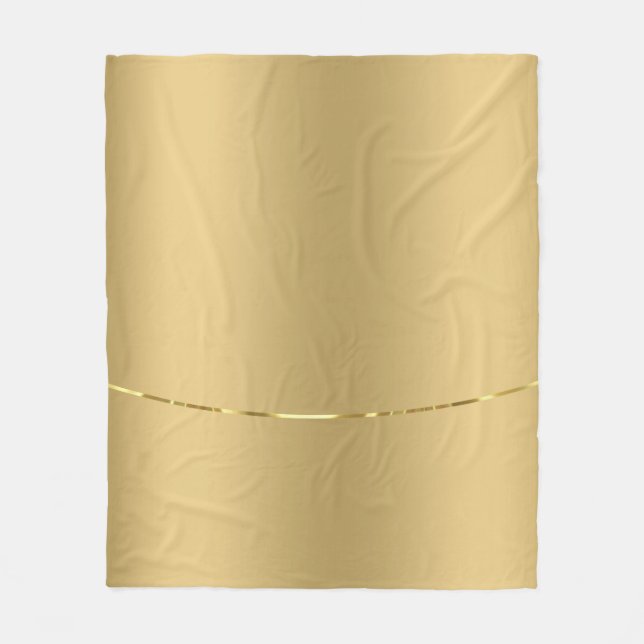 Minimalistic faux metallic gold texture background fleece blanket (Front)