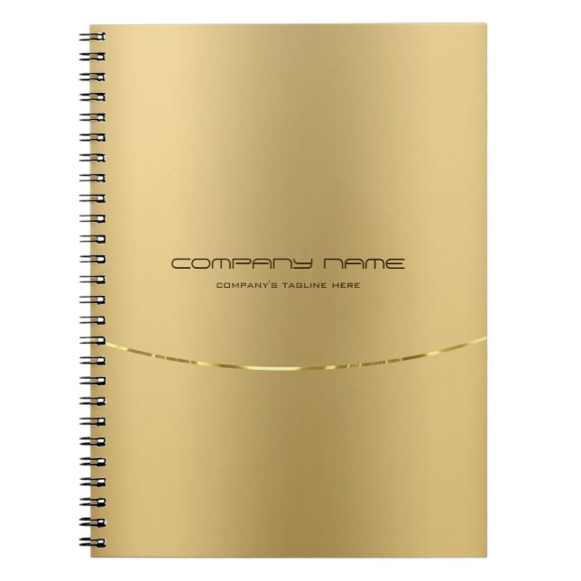 Minimalistic faux metallic gold texture background notebook (Front)