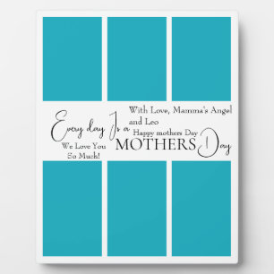 Minimalistic First Mother's Day Picture Collage Plaque