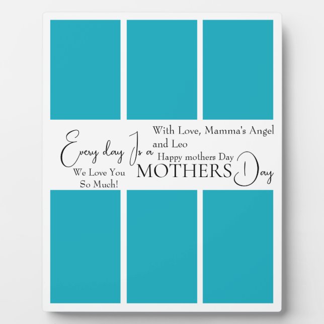 Minimalistic First Mother's Day Picture Collage Plaque (Front)