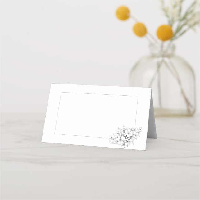 Minimalistic Floral Place Card (Front)