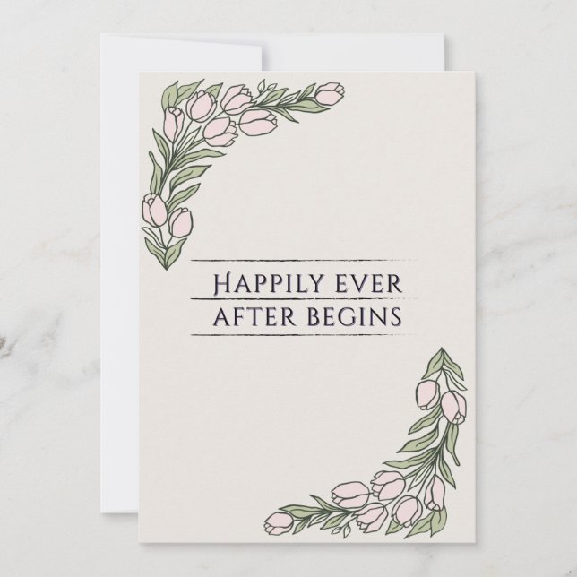 Minimalistic Floral Rustic Wedding Invite (Front)