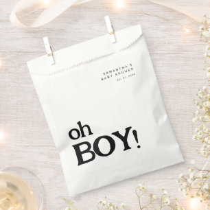 Minimalistic Fun Oh Boy Baby Shower  Favour Bag