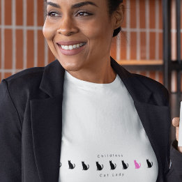 Minimalistic Funny Childless Cat Lady T-Shirt