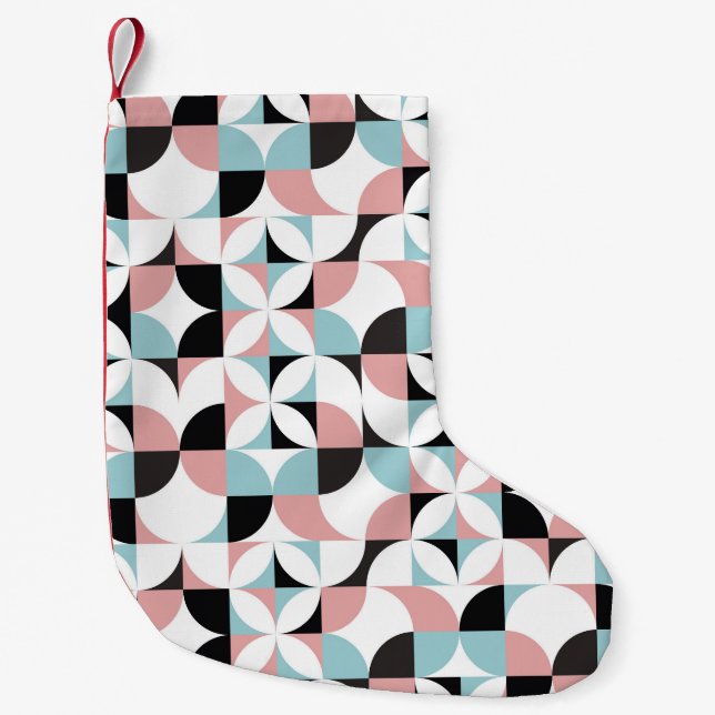 Minimalistic geometry, Scandinavian style artwork. Small Christmas Stocking (Front)