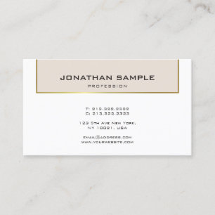 Minimalistic Glamourous Design Trendy Gold Plain Business Card