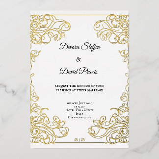 Minimalistic gold foil elegant decorative invite