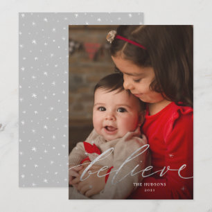 Minimalistic Gold Script Calligraphy Flat  Holiday Card