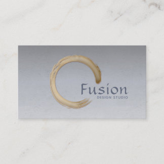 Minimalistic Golden Enso Circle Business Card