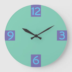 Minimalistic Graphic Quarterly Digits on any Colou Large Clock