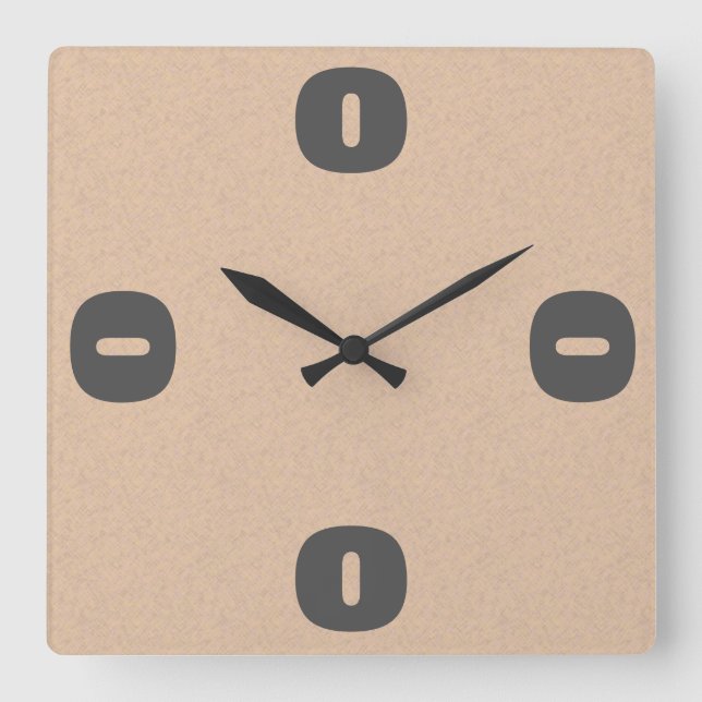 Minimalistic Graphic Quarterly Digits on any Square Wall Clock (Front)