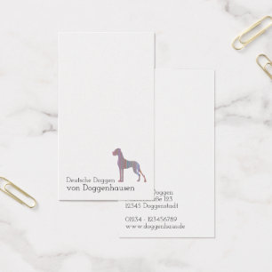 Minimalistic Great Dane Business Cards