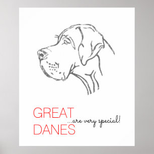 Minimalistic Great Dane Poster