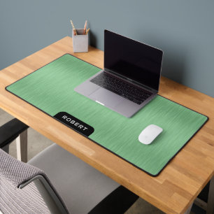 Minimalistic green brushed aluminium texture desk mat