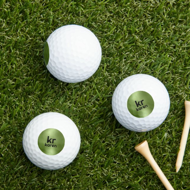 Minimalistic Green Iridescent Texture Golf Balls (Insitu Grass)