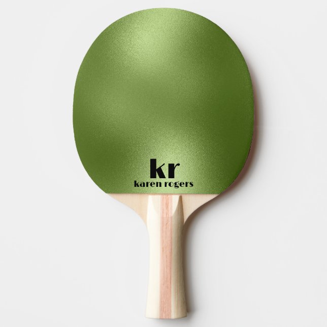 Minimalistic Green Iridescent Texture Ping Pong Paddle (Front)