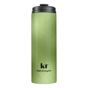 Minimalistic Green Iridescent Texture Thermal Tumbler