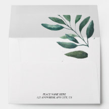 Minimalistic Green Leaves Botanical Wedding 