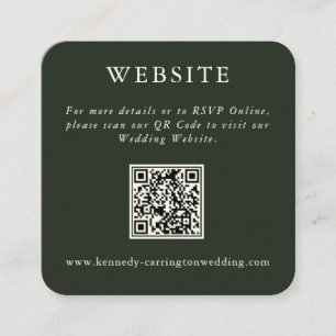 Minimalistic Green QR Code  Website Enclosure Card