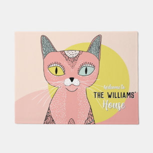 Minimalistic Hairless Cat Out Door Carpet Doormat