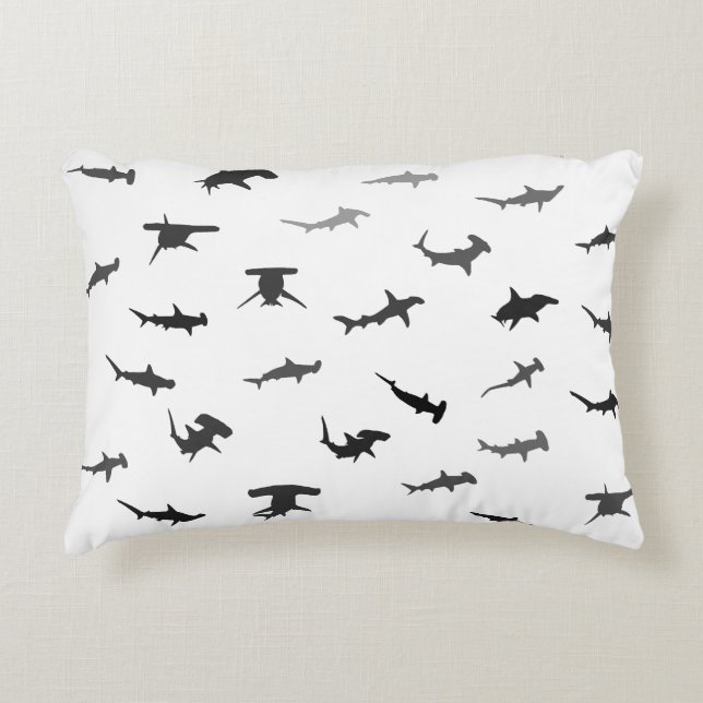 Minimalistic Hammerhead Shark Hammerhead Pattern Decorative Cushion (Front)