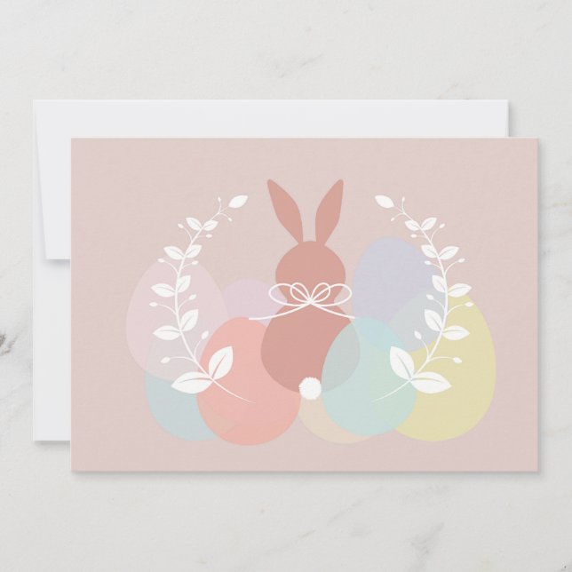Minimalistic Happy Easter Holiday Card (Front)