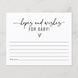 Minimalistic Hopes and Wishes for Baby Shower Card