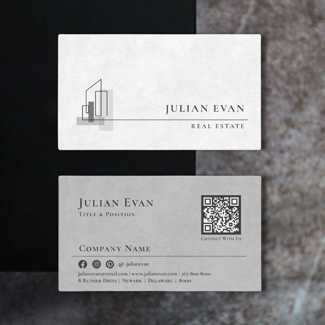 Minimalistic House Logo Black and White Realtor Business Card (Creator Uploaded)