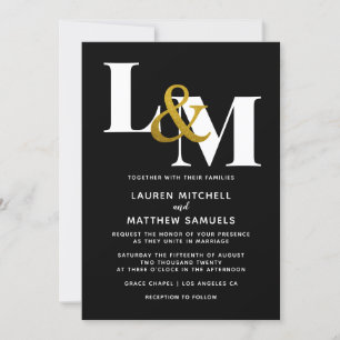 Minimalistic Initial Wedding Invitation
