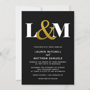 Minimalistic Initial Wedding Invitation