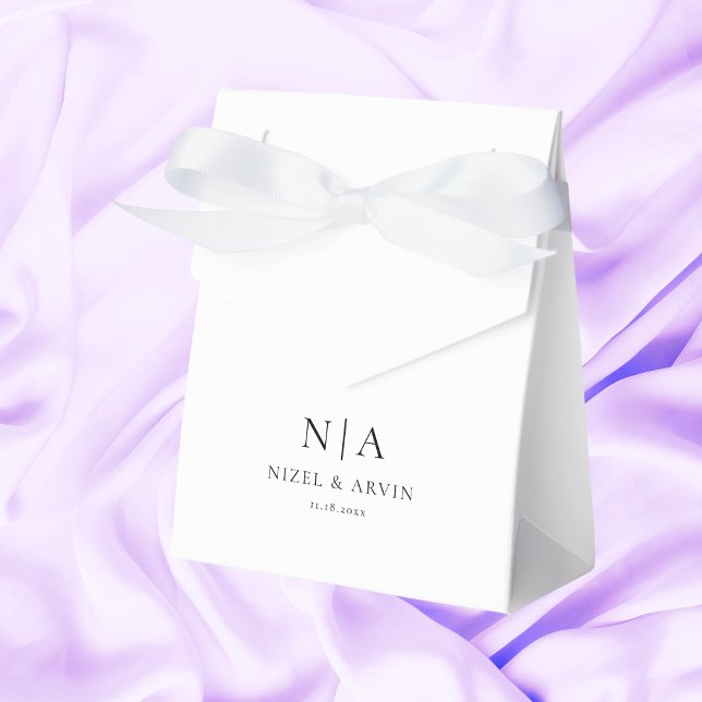Minimalistic Initials Clean White Elegant Classy  Favour Box (Creator Uploaded)