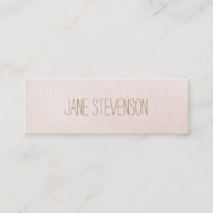Minimalistic is Sweet Light Pink Linen Look Mini Business Card