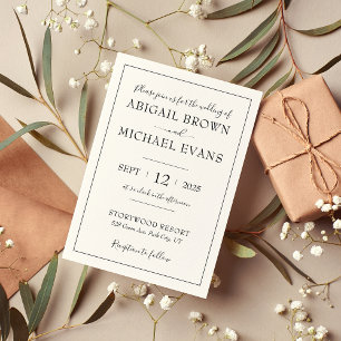 Minimalistic Ivory Wedding Invitation