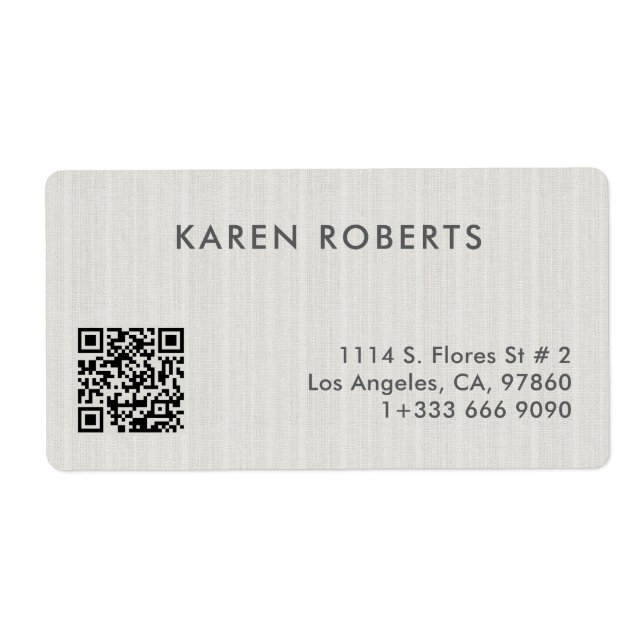 Minimalistic Ivory White Burlap Grey Typography (Front)