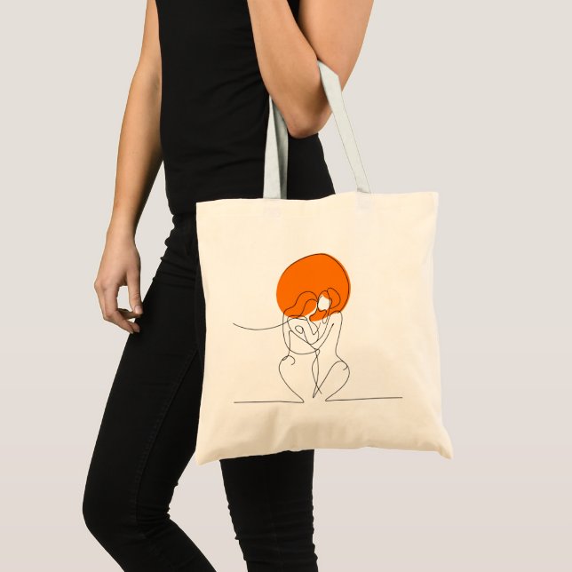 Minimalistic Lesbian Couple Line Art Tote Bag (Front (Product))
