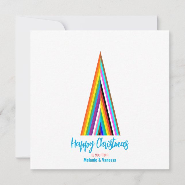 Minimalistic LGBT Rainbow Christmas Tree (Front)