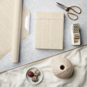 Minimalistic Light Beige Burlap Texture Wrapping Paper