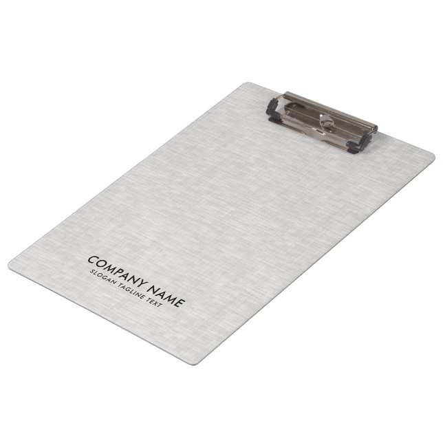 Minimalistic Light Grey Linen Texture Clipboard (Angled)