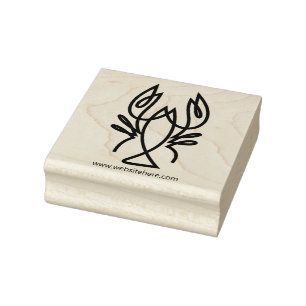 Minimalistic Line art Crab Rubber Stamp