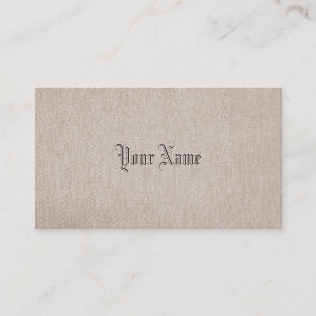 Minimalistic Linen Business Card (Front)