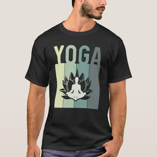 Minimalistic Lotus Flower Meditating Yoga T-Shirt (Front)