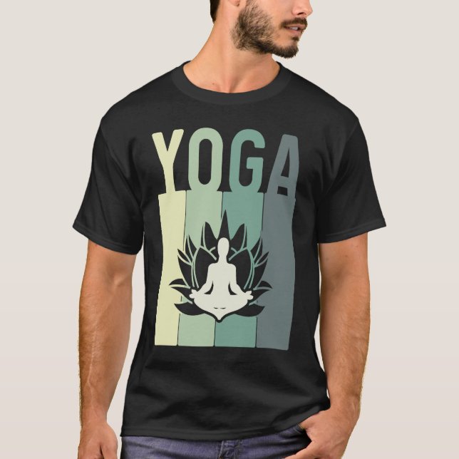 Minimalistic Lotus Flower Meditating Yoga T-Shirt (Front)