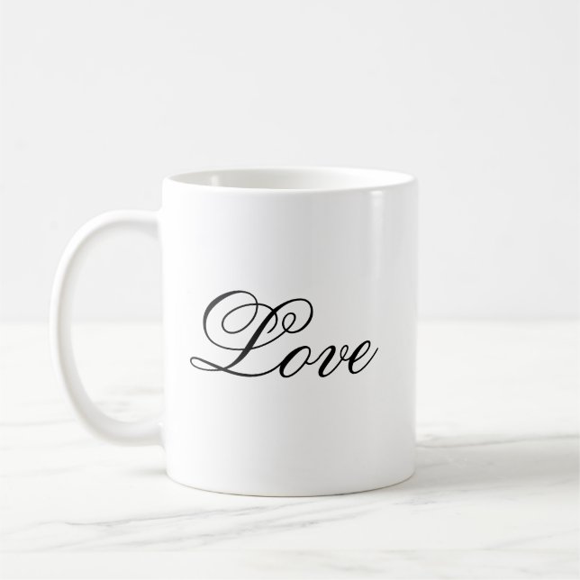 Minimalistic Love Text Mug | Love Cup | Love (Left)