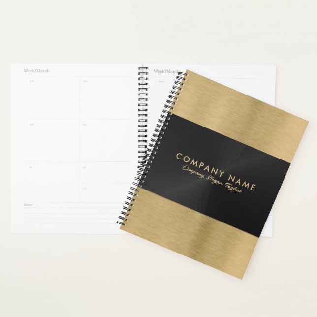 Minimalistic Luxury Metallic Gold & Black Texture Planner (Display)