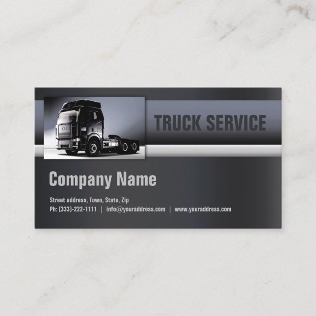 Minimalistic Metal Line Truck Card (Front)