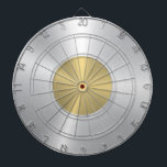 Minimalistic Metallic Gold and Silver Texture Dartboard<br><div class="desc">Elegant metallic gold and silver texture brushed aluminium look.
Minimalistic simple modern,  slick design.</div>